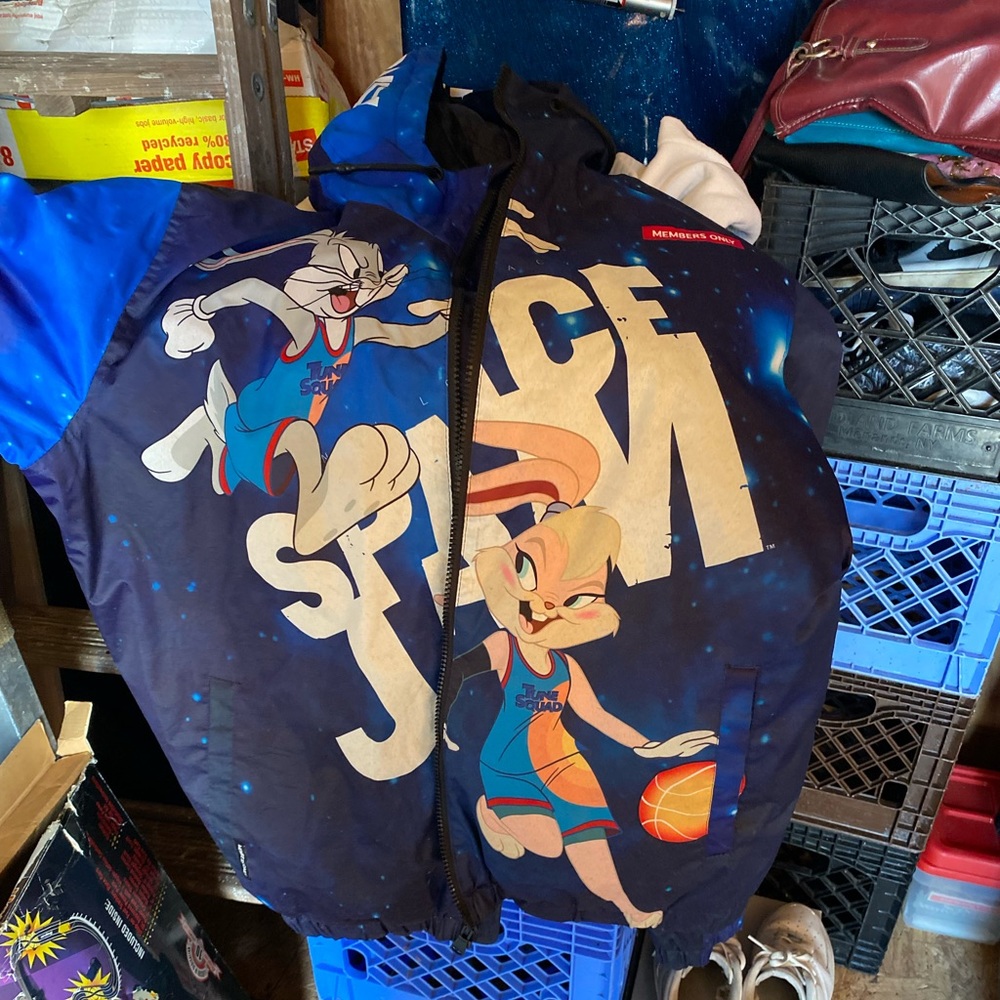 Members Only Space Jam Looney Tunes Tune Squad Hooded Jacket Sz Medium